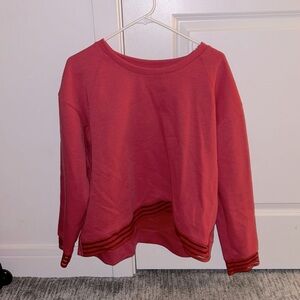 Red crewneck with crossover detailing on front, Size XL, Excellent condition